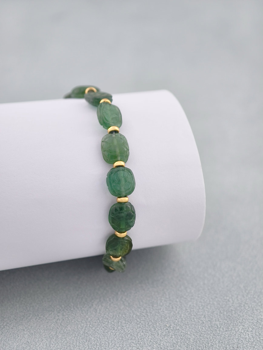 Natural Green Tourmaline Simple Style Bracelet