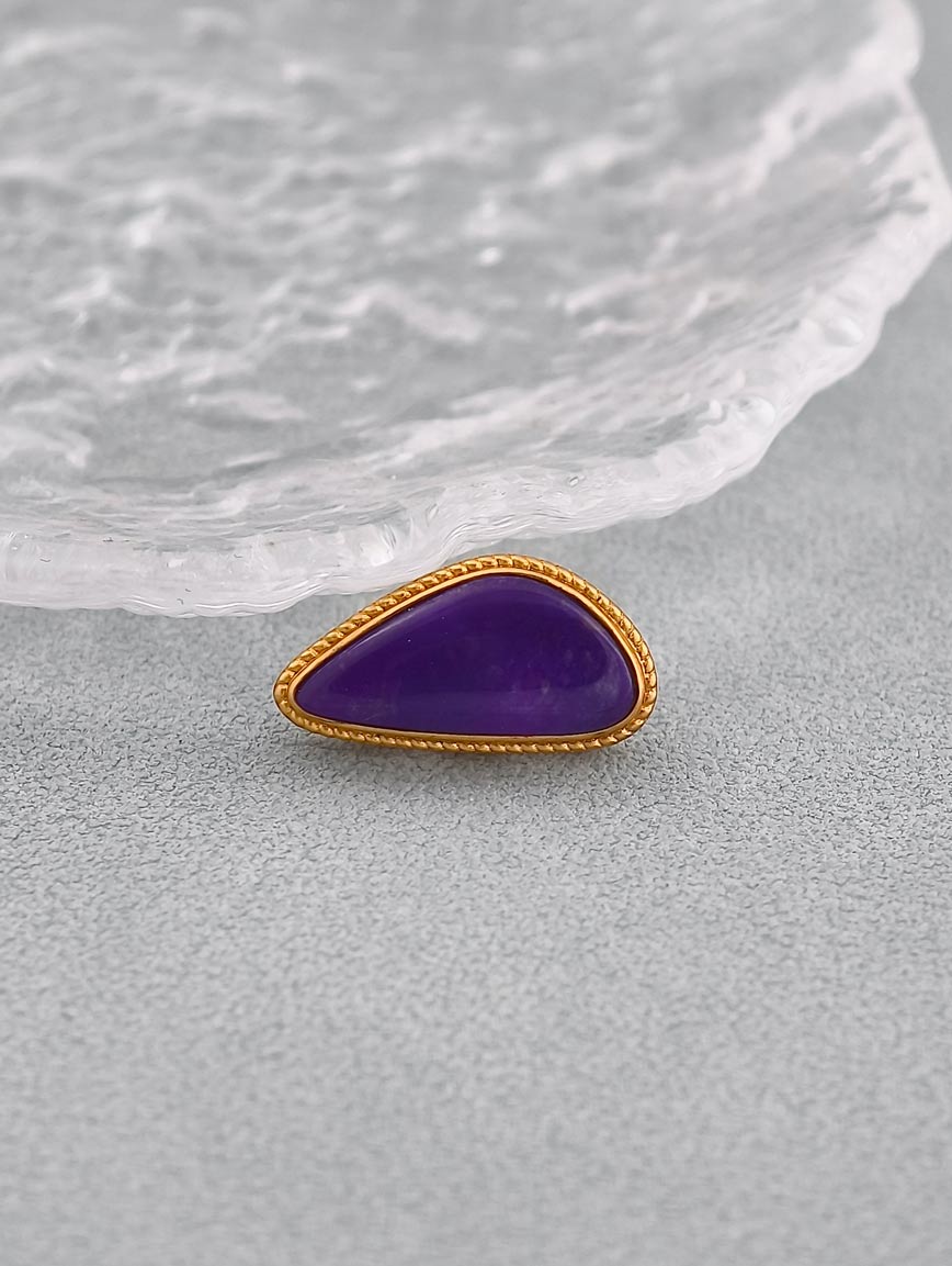 18K Gold Inlaid Sugilite Simple Style DIY Accessory