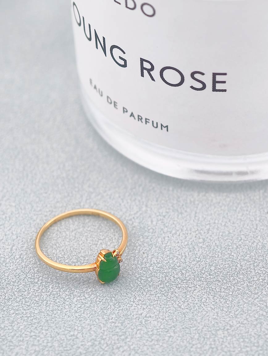 Natural Jadeite Gourd Simple Ring