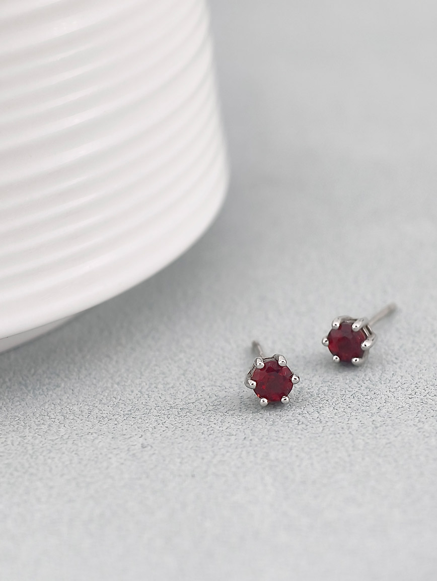 Natural Garnet Sterling Silver Earrings