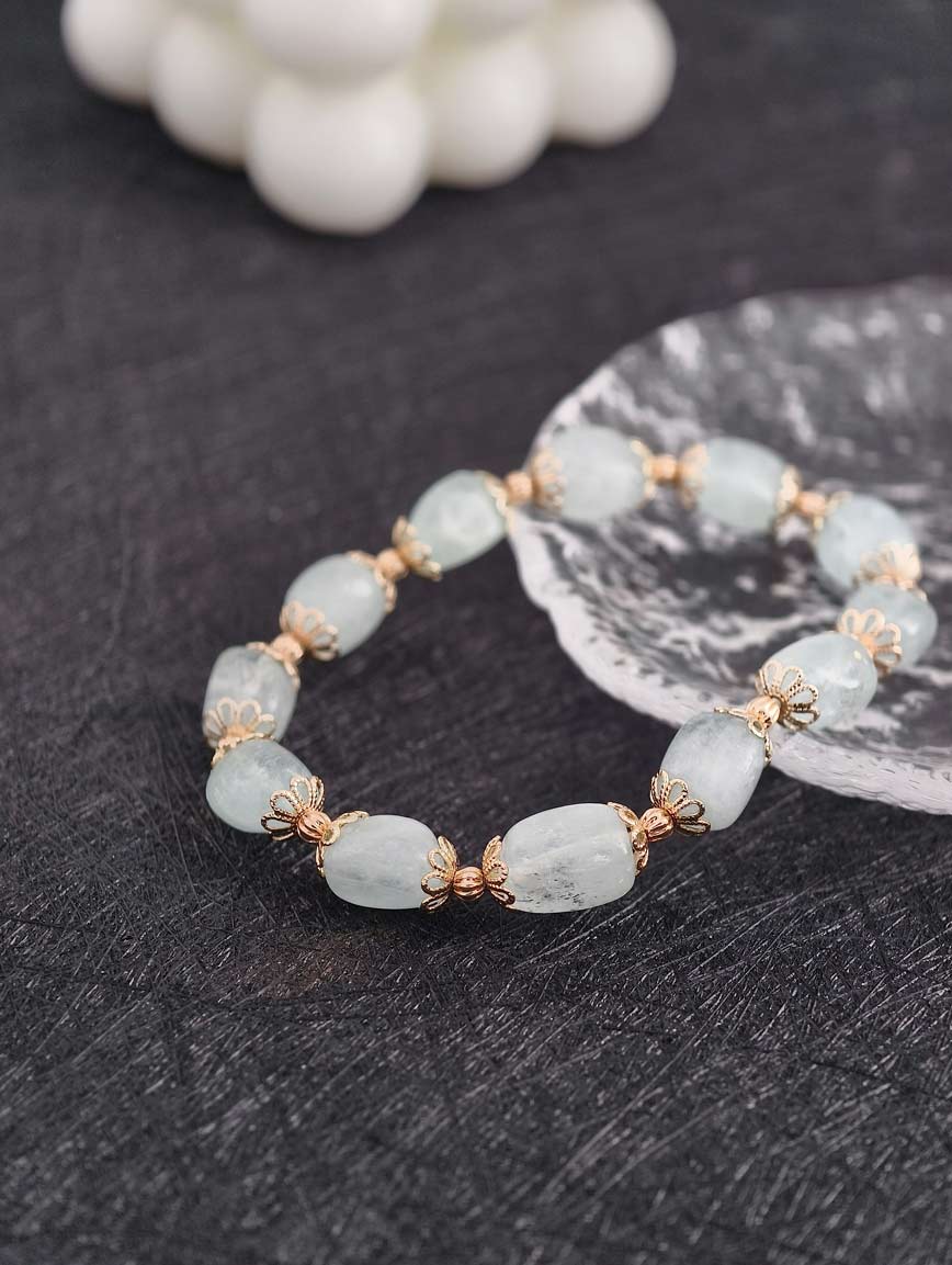 Natural Aquamarine Delicate Style Bracelet