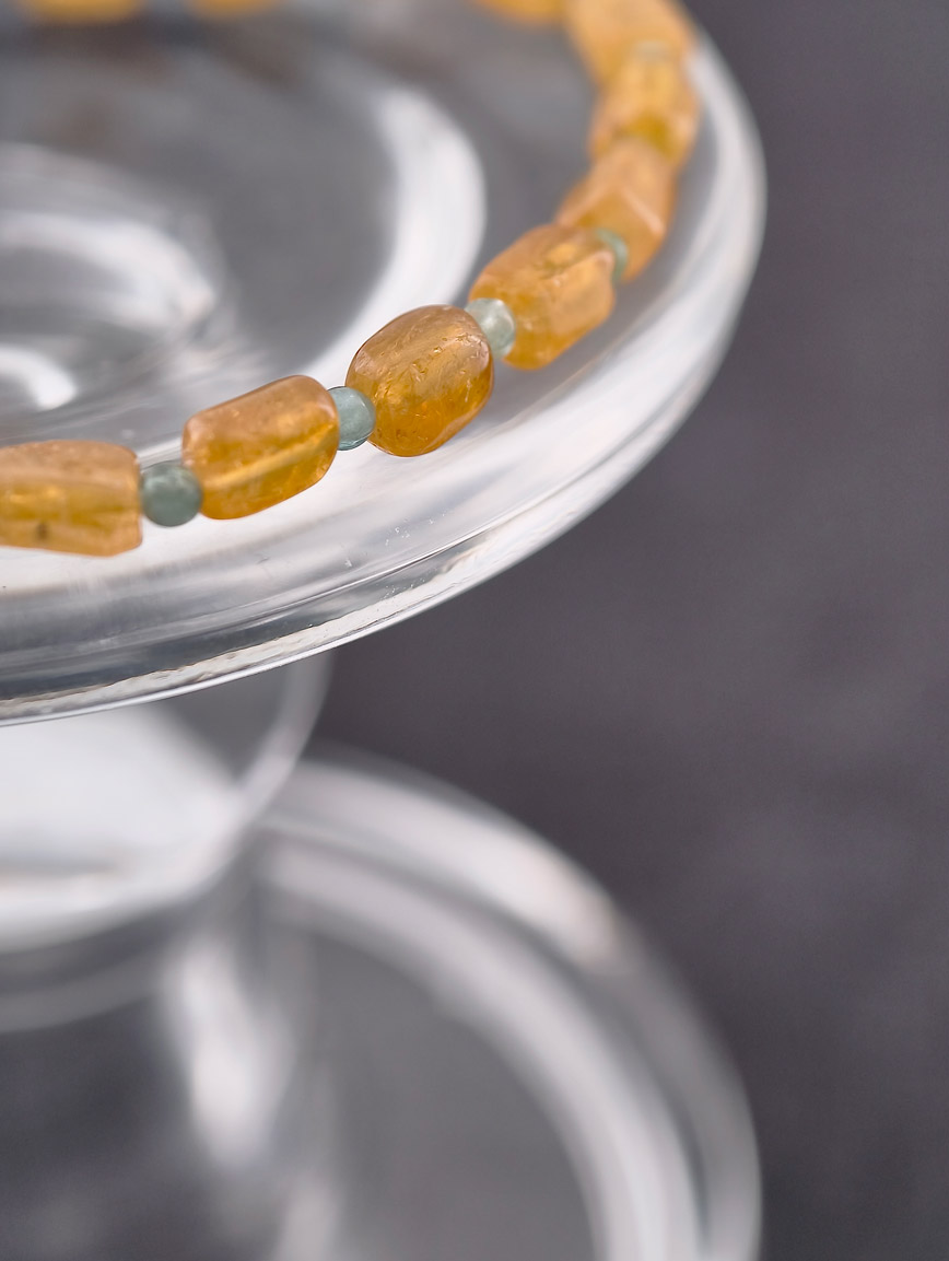 Natural Yellow Tourmaline and Blue Tourmaline Bracelet