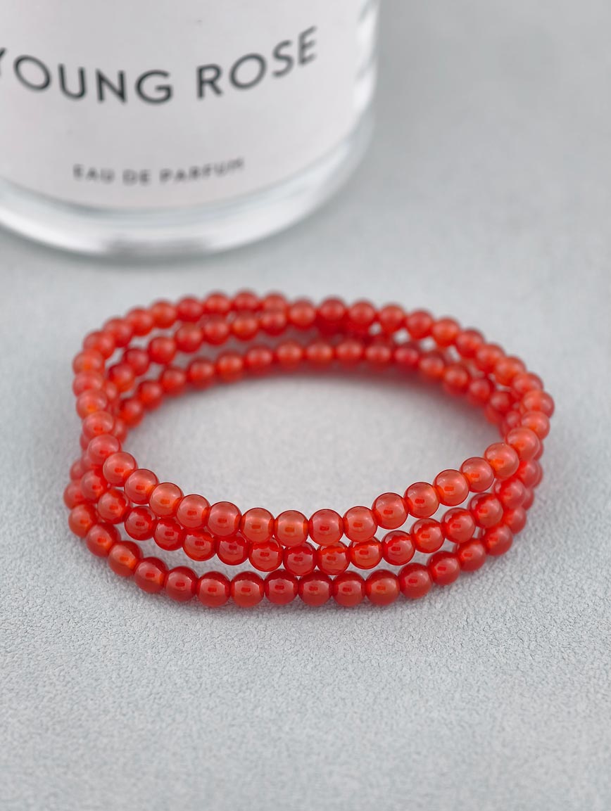 Natural Agate Three-Wrap Bracelet