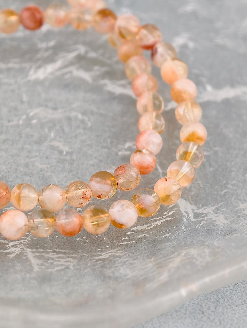 Natural Yellow Koi Three-Wrap Bracelet