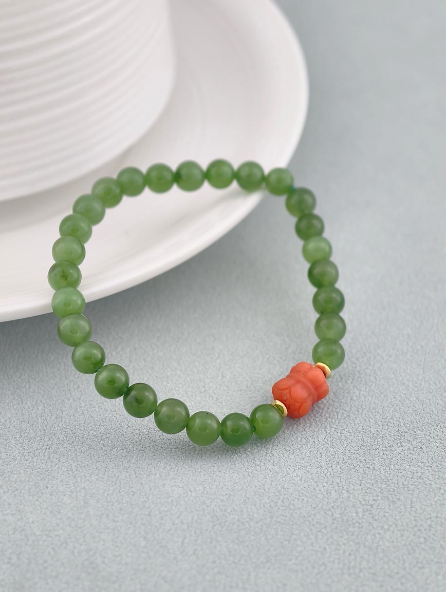 Natural Jasper and South Red Agate Simple Style Bracelet