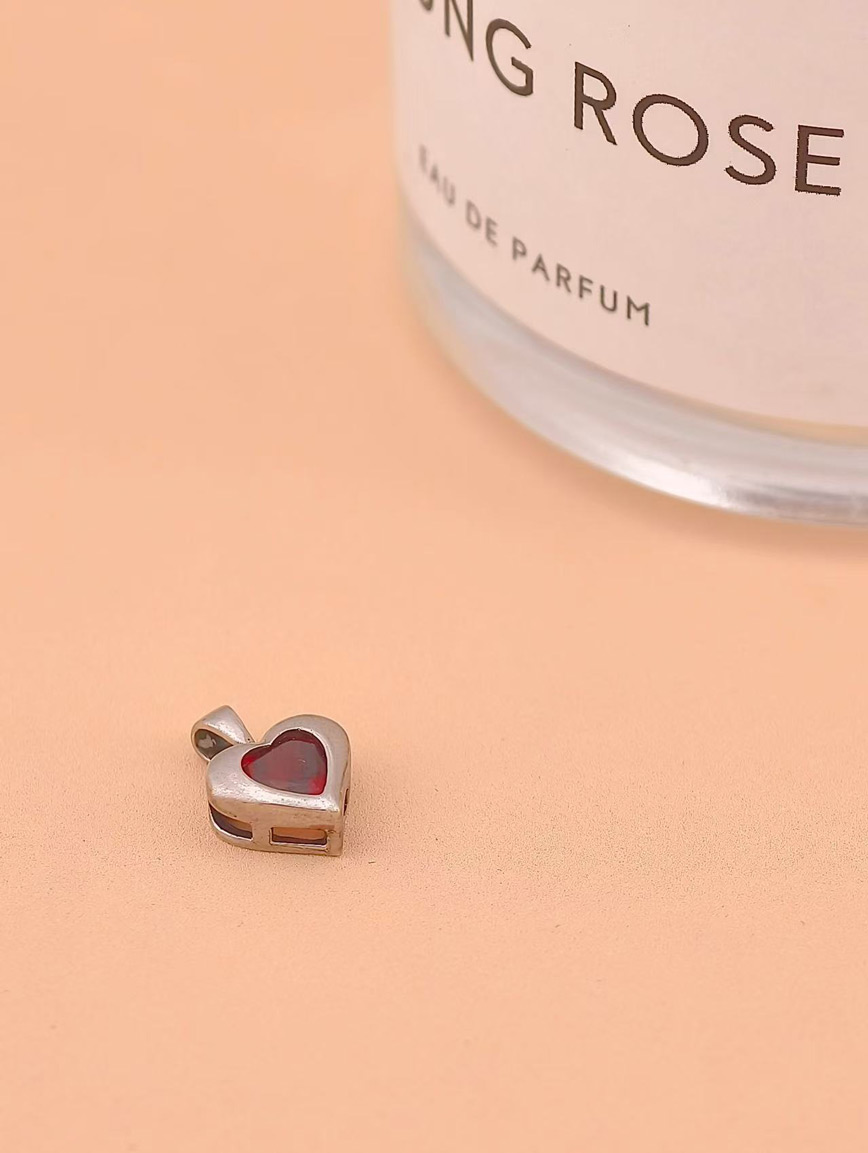 Heart Garnet Sterling Silver Pendant