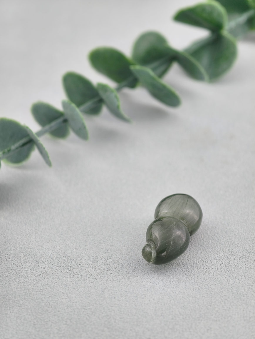 Natural Green Rutilated Quartz Gourd DIY Accessory