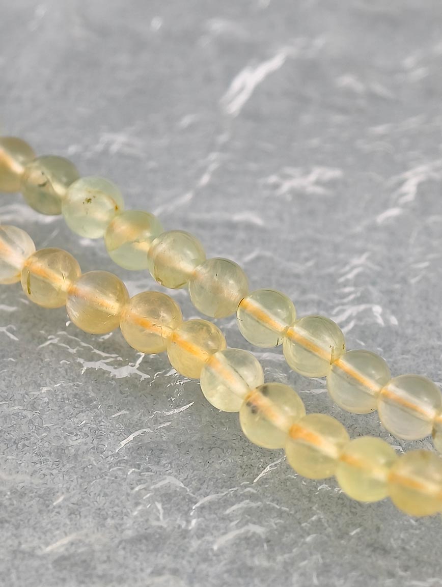 Natural Golden Prehnite Three-Wrap Bracelet