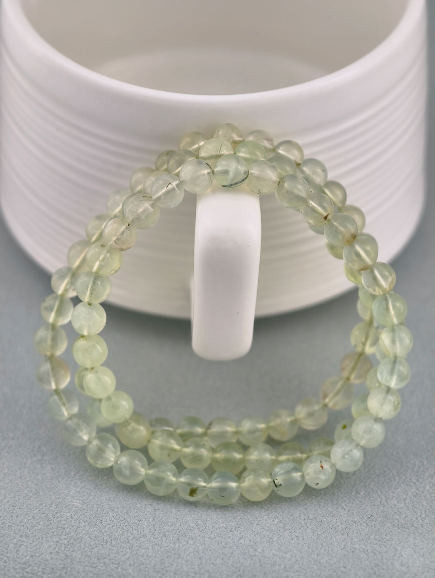 Natural Prehnite Three-Wrap Bracelet
