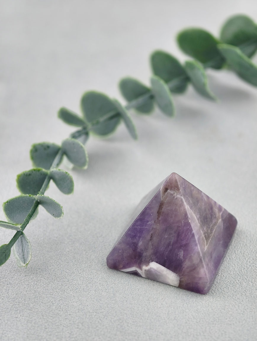 Natural Amethyst Pyramid Ornament