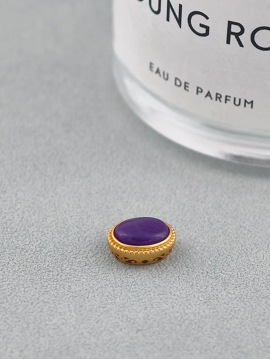 18K Gold Natural Sugilite Simple Style DIY Accessory