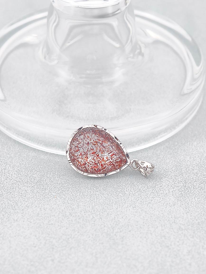 Natural Red Super Seven Sterling Silver Pendant