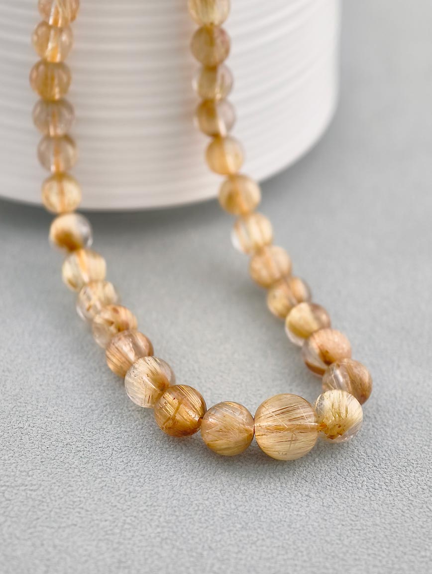 Natural Cat's Eye Rutilated Quartz Necklace