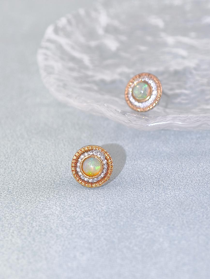Natural Opal Sterling Silver Earrings