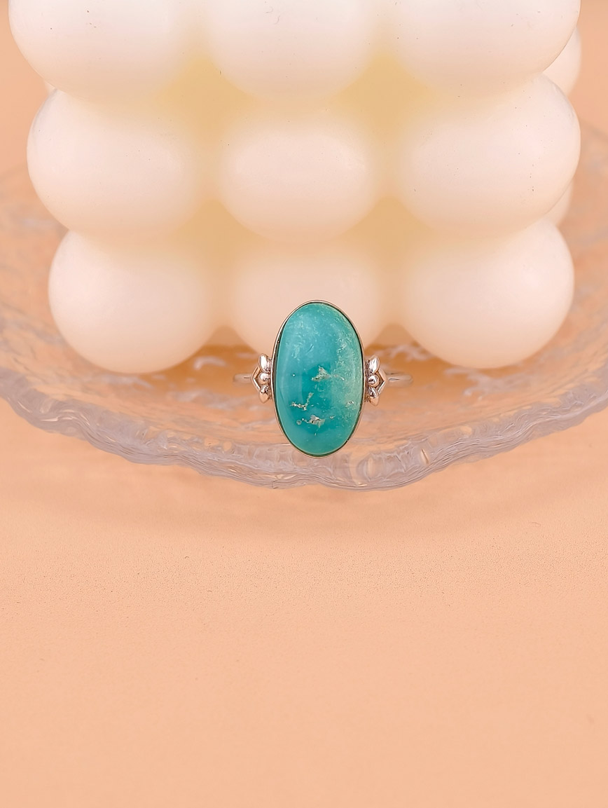 Tiffany Blue Turquoise Sterling Silver Gold-Plated Ring