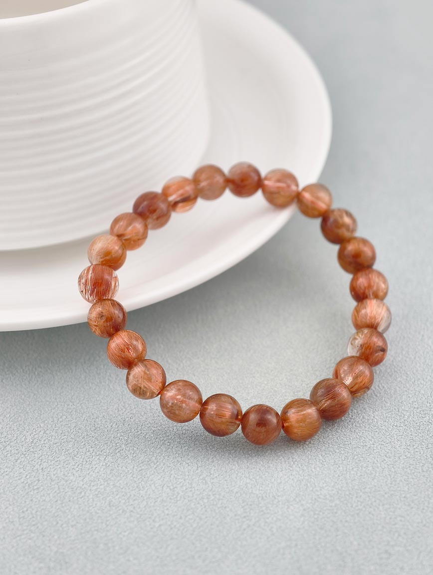 Natural Brazilian Copper Rutilated Quartz Bracelet