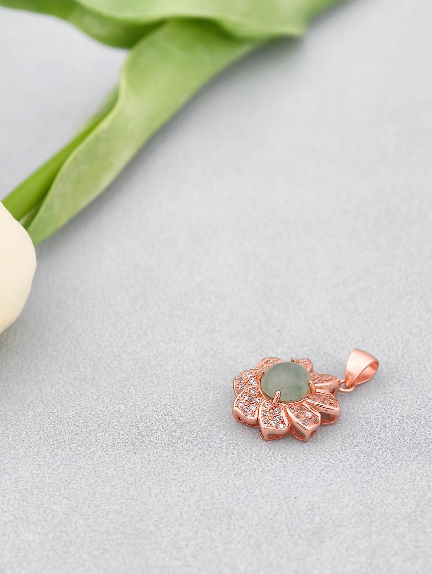 Elegant and Romantic Floral Jadeite Pendant