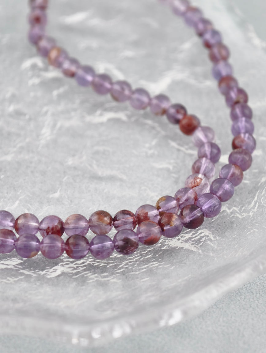 Natural Purple Koi Three-Wrap Bracelet