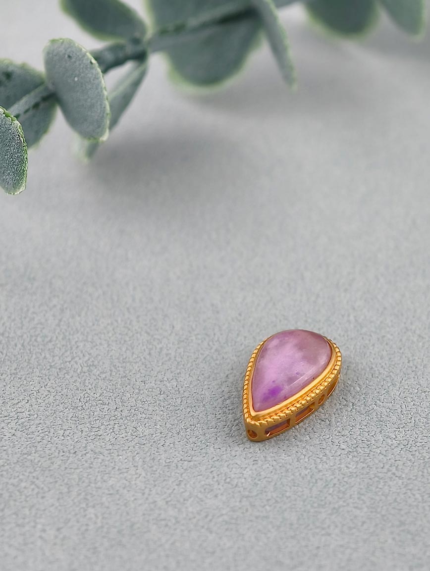 18K Gold Inlaid Water Drop Shaped Sugilite DIY Accessory