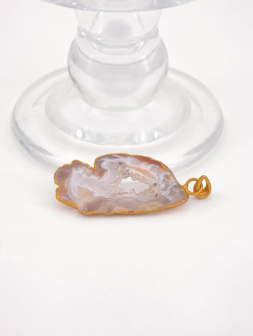 Natural Geode Agate Pendant