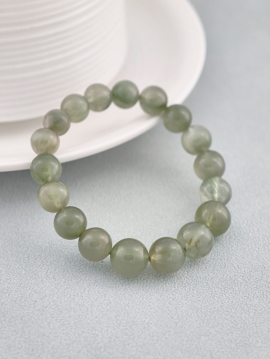 Natural Green Rutilated Quartz Simple Style Bracelet