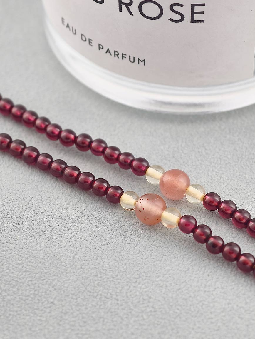 Amber Pendant with Turquoise South Red Agate and Garnet Necklace