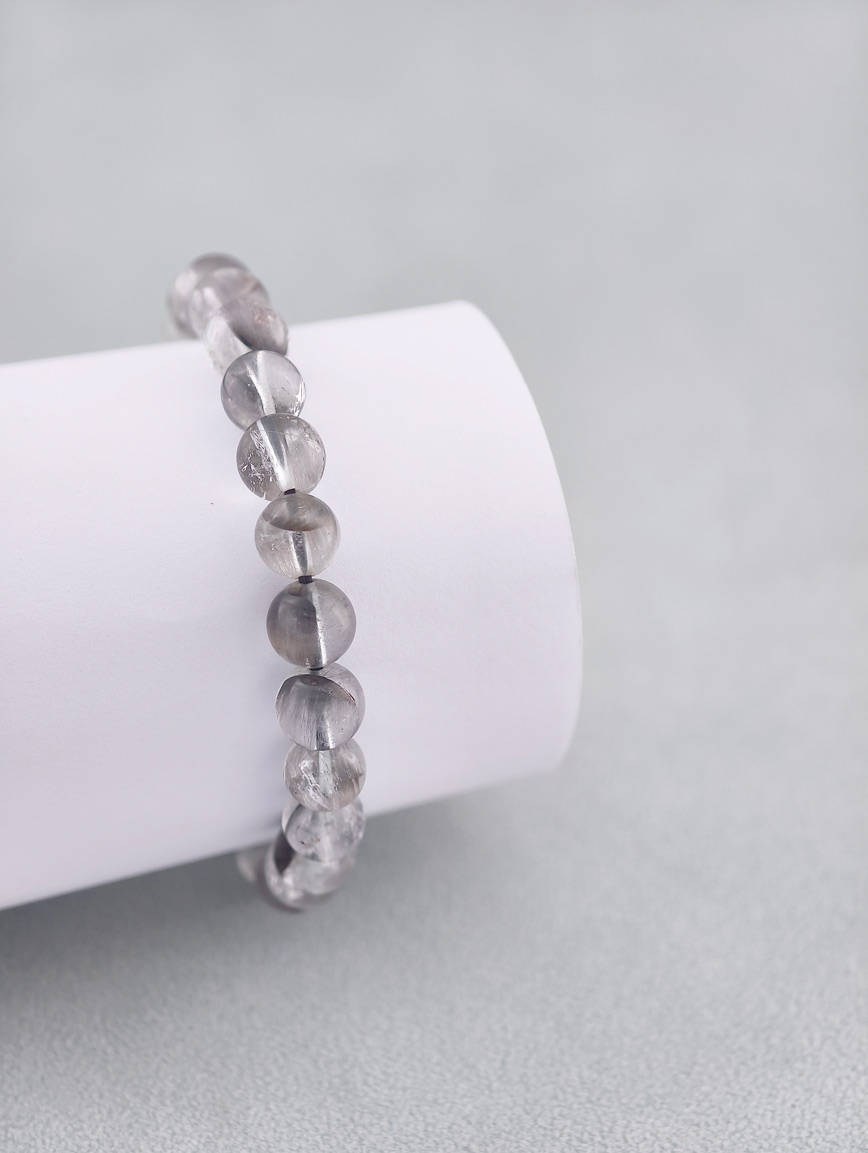 Natural Silver Rutilated Quartz Bracelet