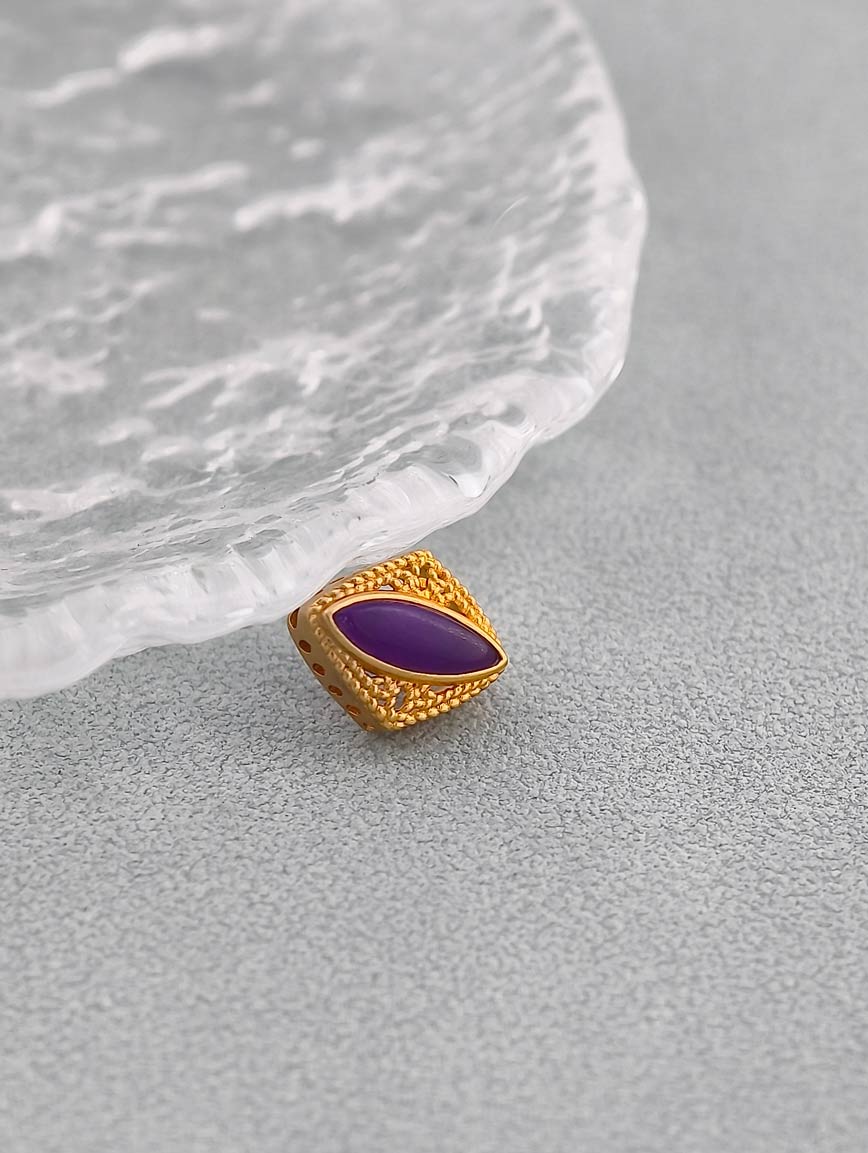 18K Gold Natural Sugilite Exquisite Style DIY Accessory