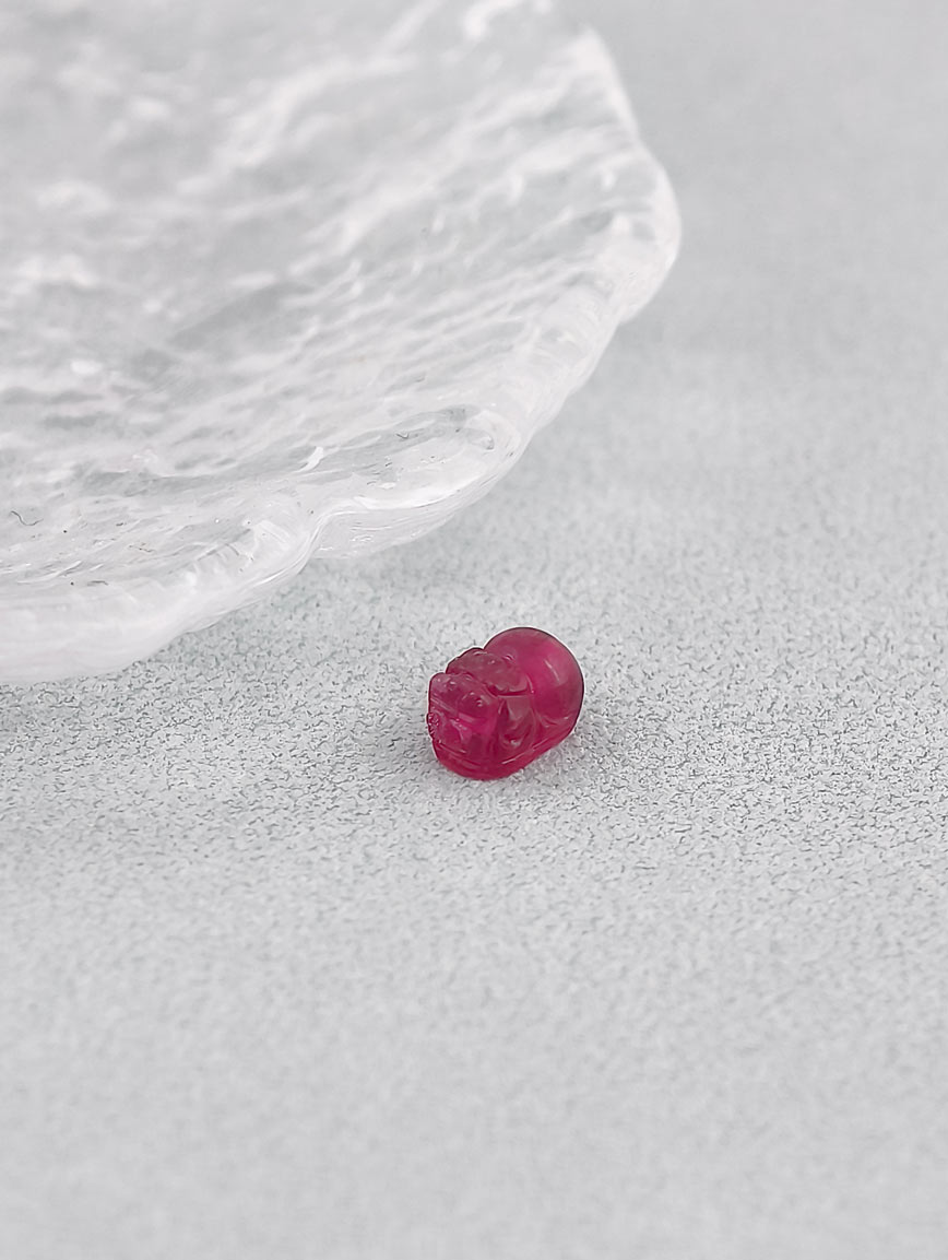 Natural Red Tourmaline Pixiu DIY Accessory