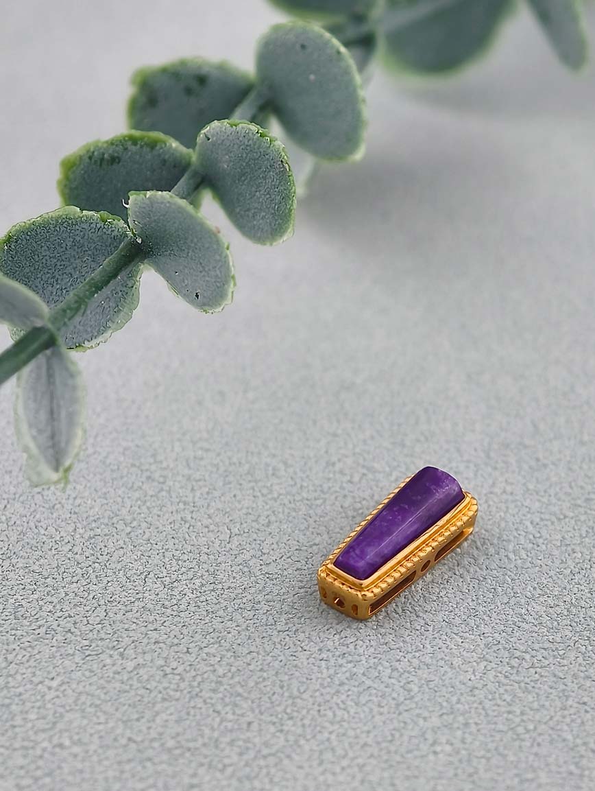 18K Gold Natural Sugilite Fashion Personality DIY Accessory