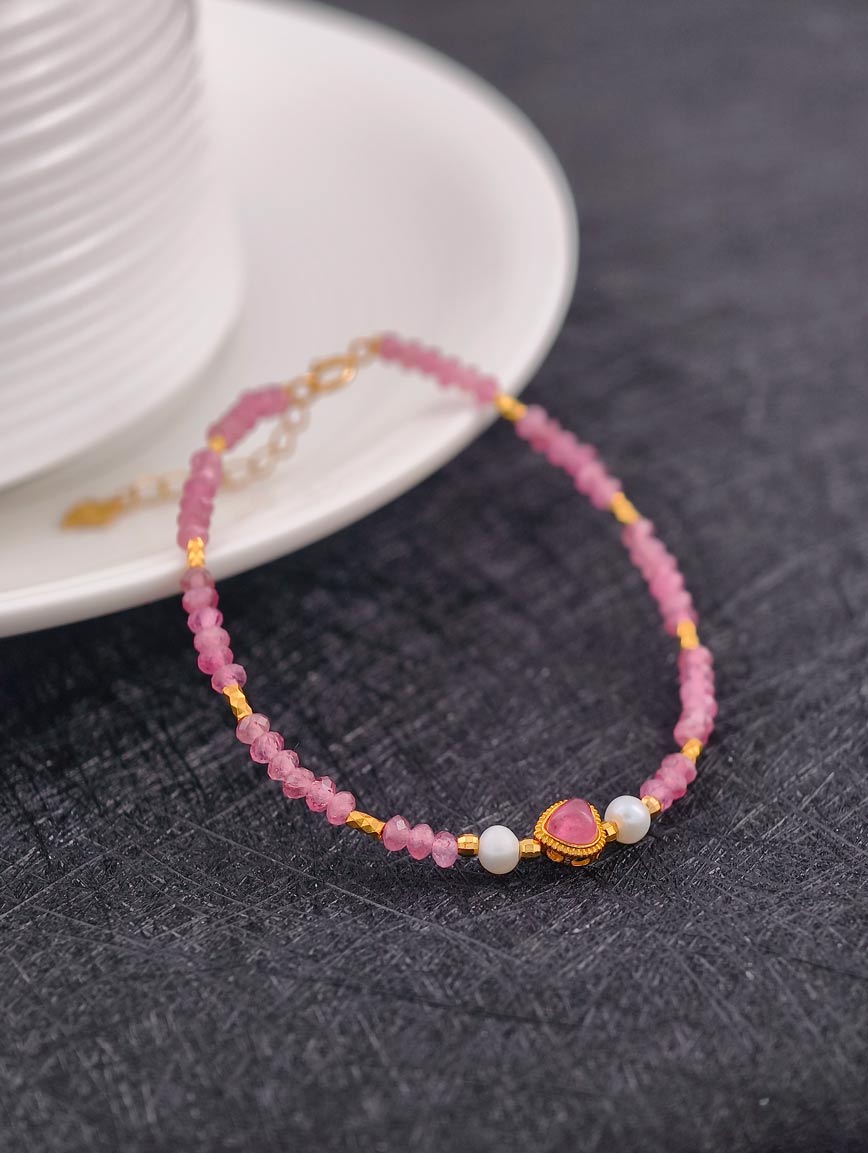 Natural Pink Tourmaline Exclusive Design Bracelet
