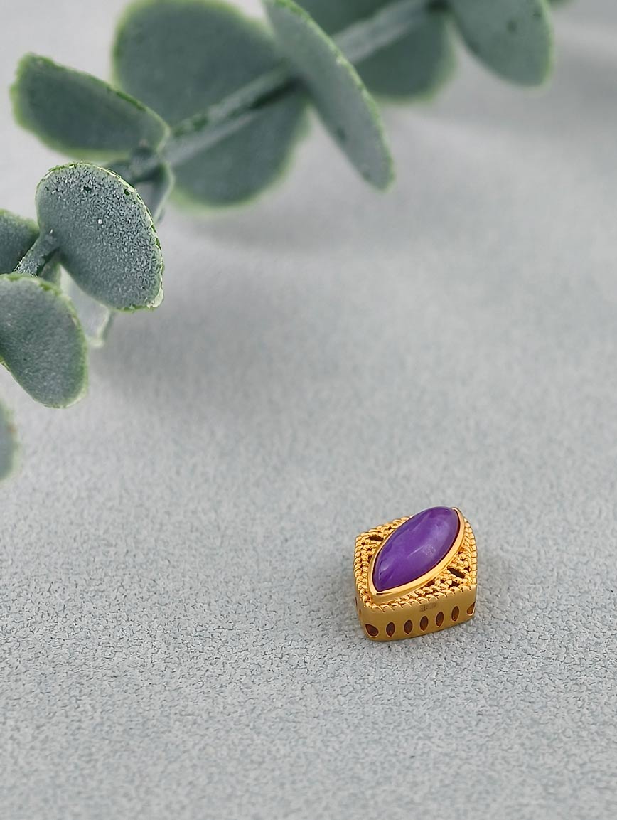 18K Gold Inlaid Sugilite Exquisite Style DIY Accessory