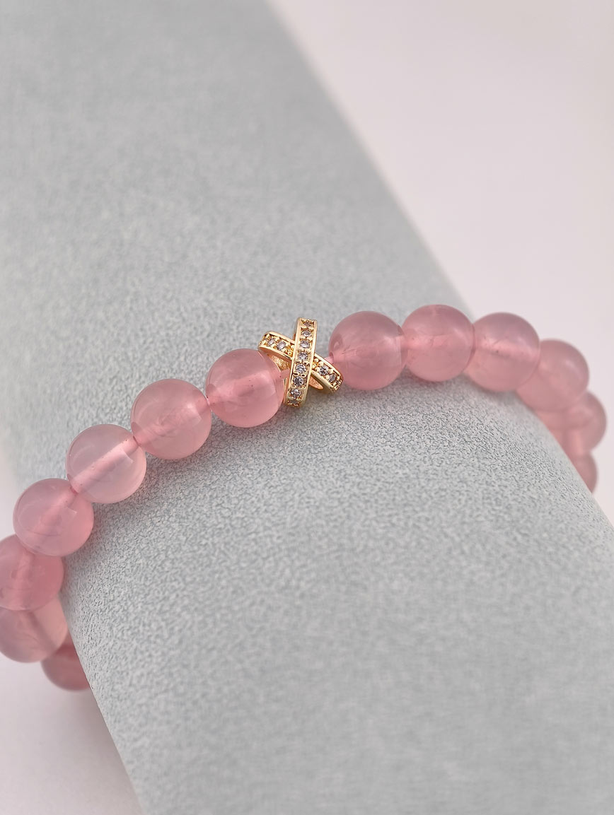 Natural Rose Quartz Delicate Style Bracelet