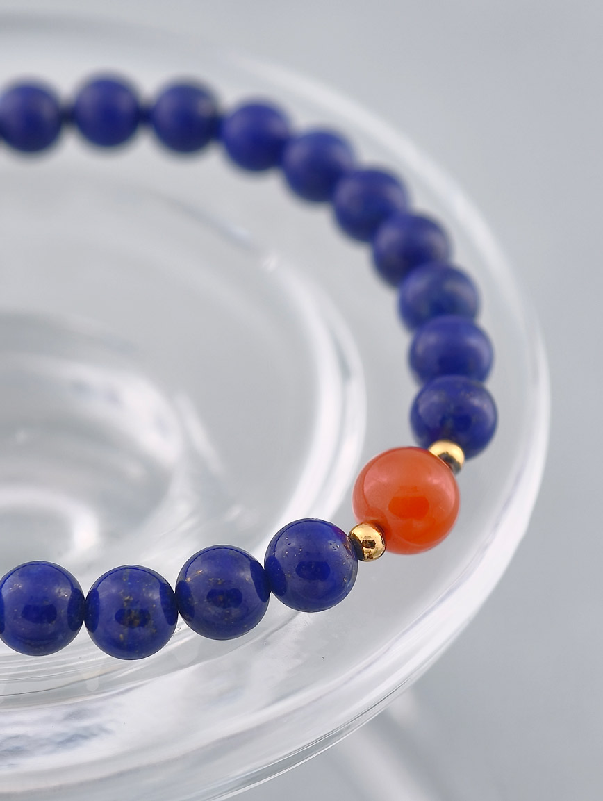 Natural Lapis Lazuli with South Red Agate Bracelet