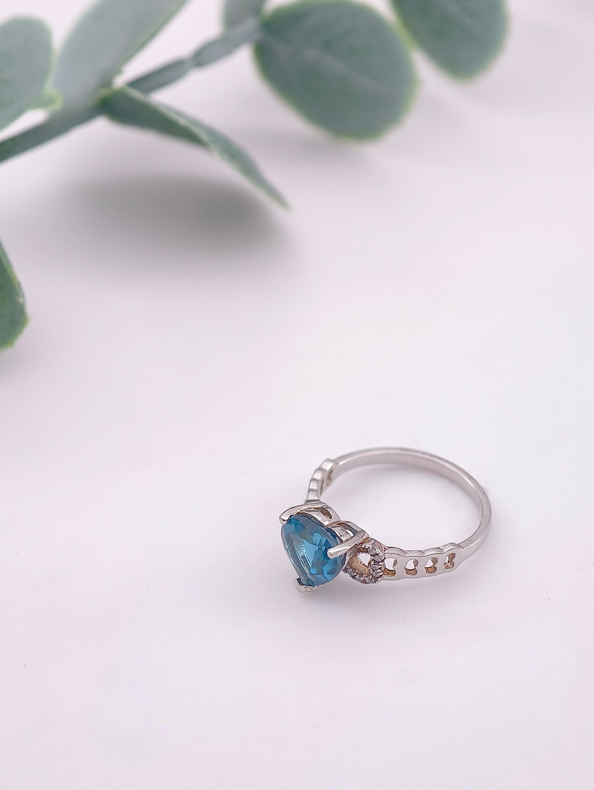 Natural Heart Shaped Topaz Ring
