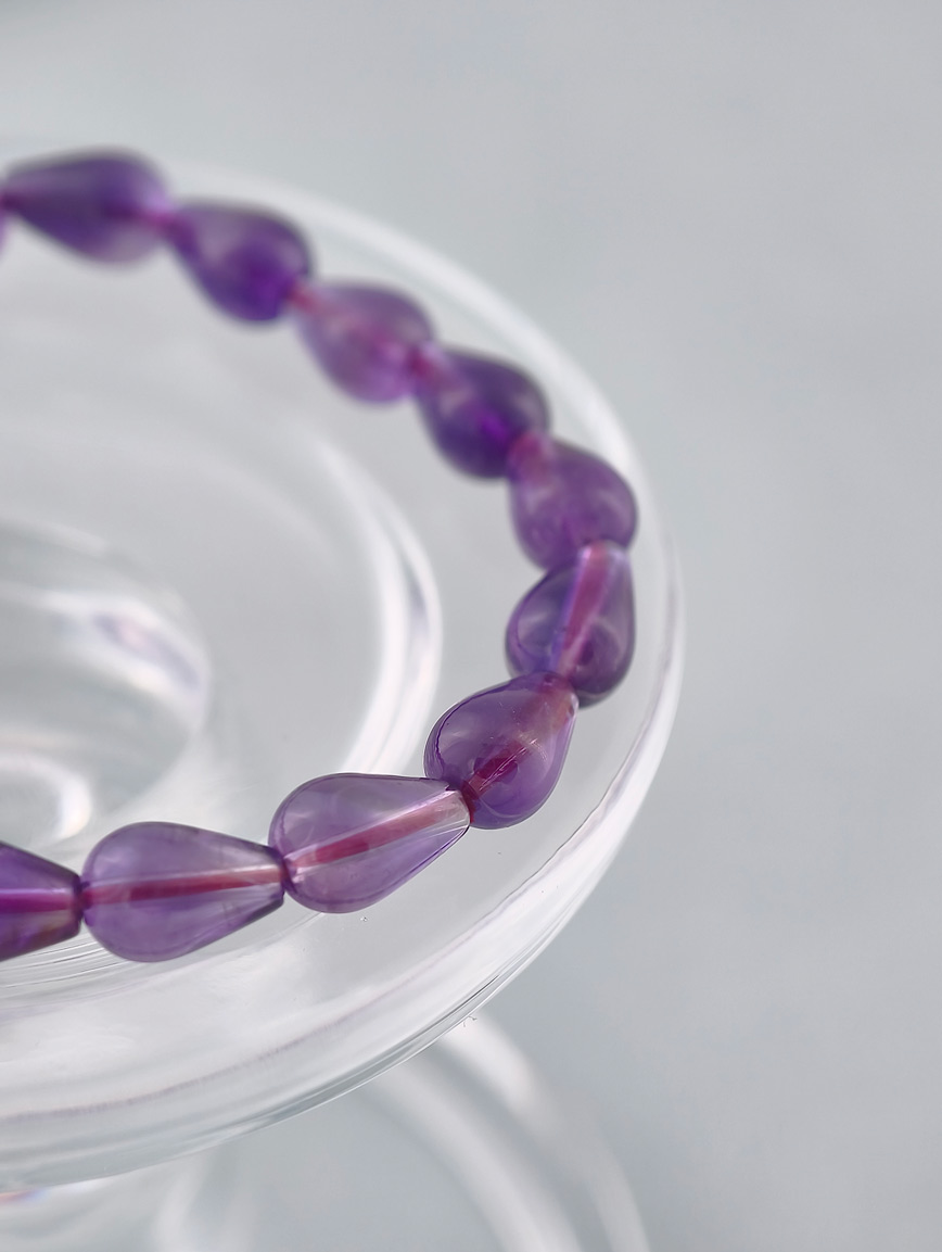 Natural Drop Shaped Amethyst Bracelet