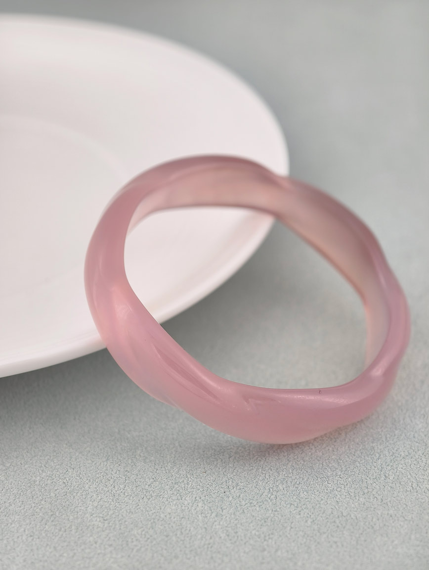 Natural Pink Chalcedony Bracelet