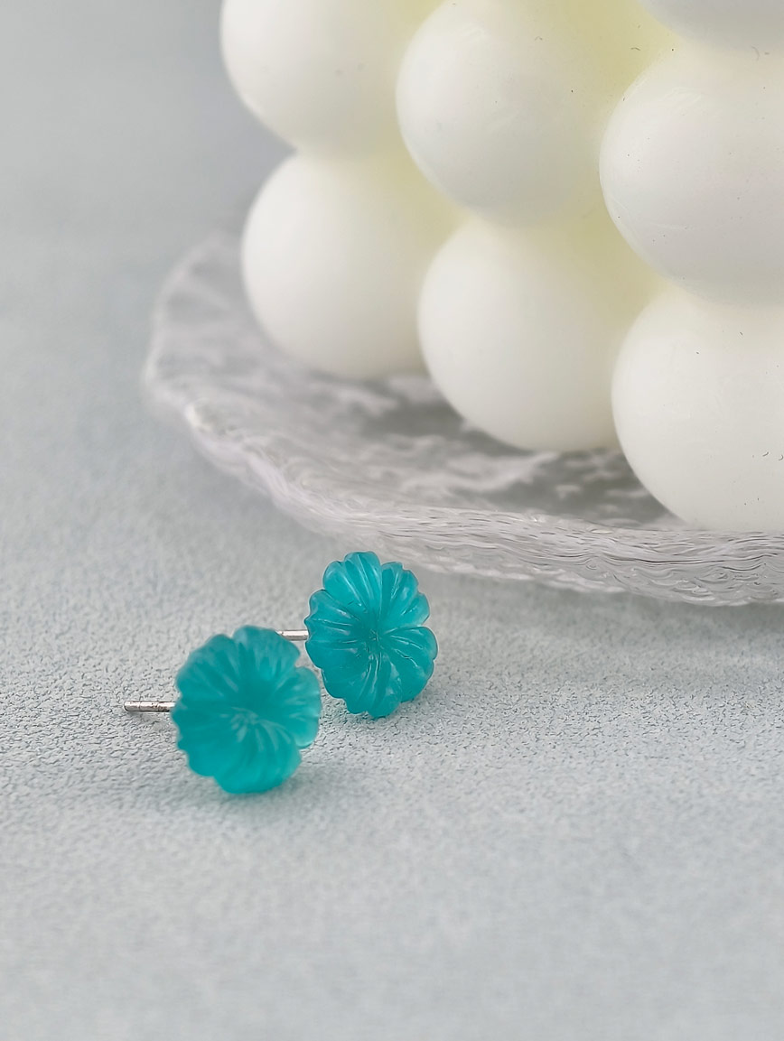 Natural Amazonite Sterling Silver Earrings
