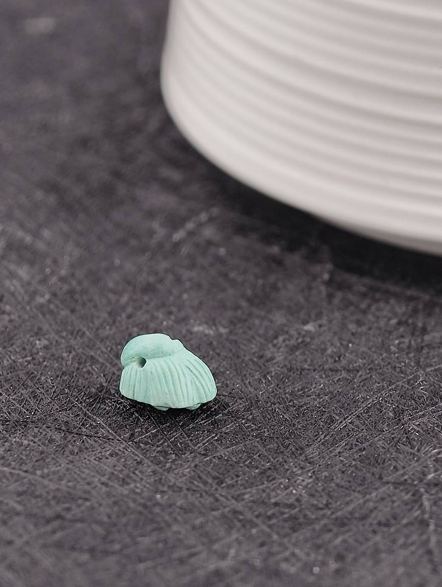 Natural Turquoise Lotus Pod Carving Key DIY Accessory