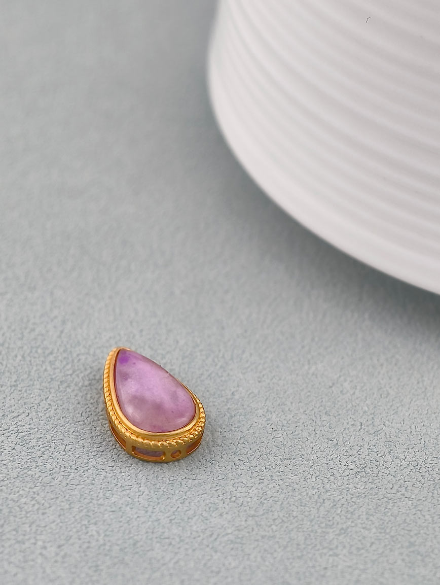 18K Gold Inlaid Water Drop Shaped Sugilite DIY Accessory