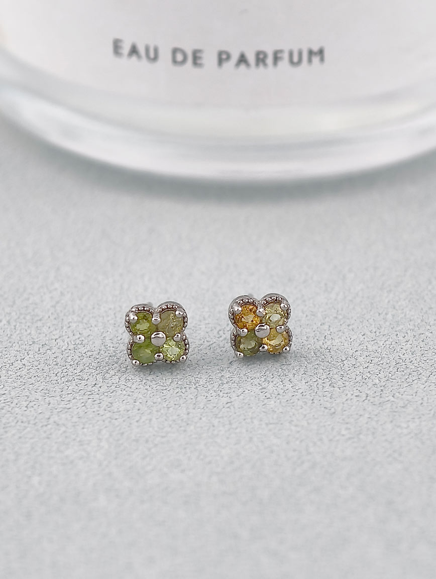 Natural Tourmaline Sterling Silver Earrings