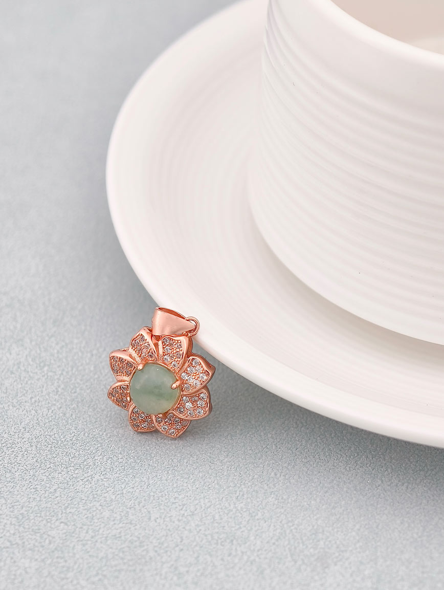 Elegant and Romantic Floral Jadeite Pendant