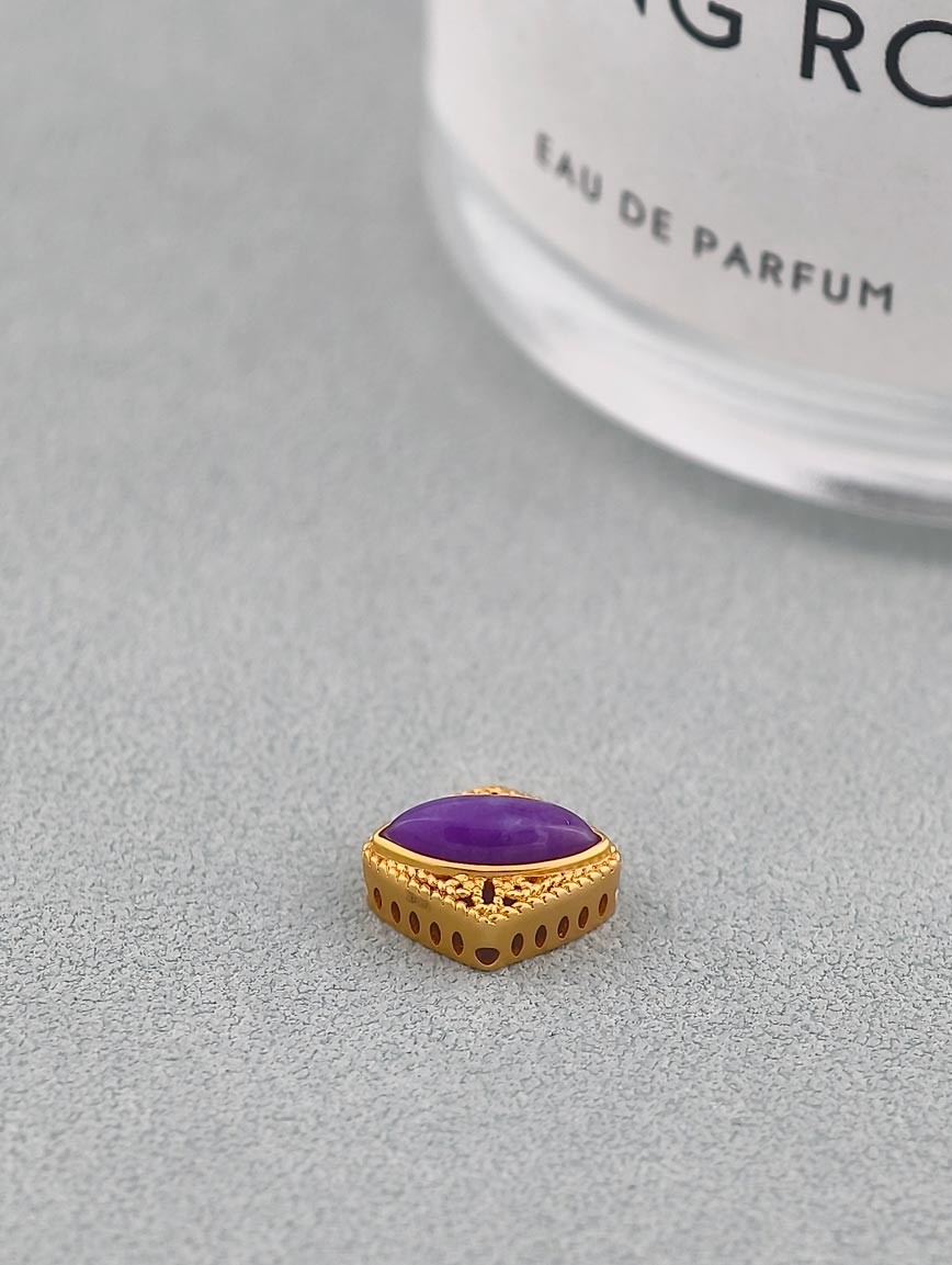 18K Gold Inlaid Sugilite Exquisite Style DIY Accessory