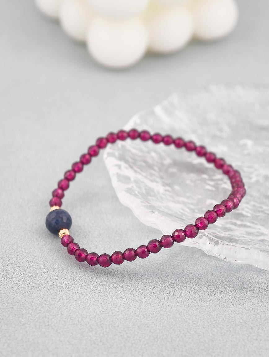 Natural Garnet and Sapphire Bracelet