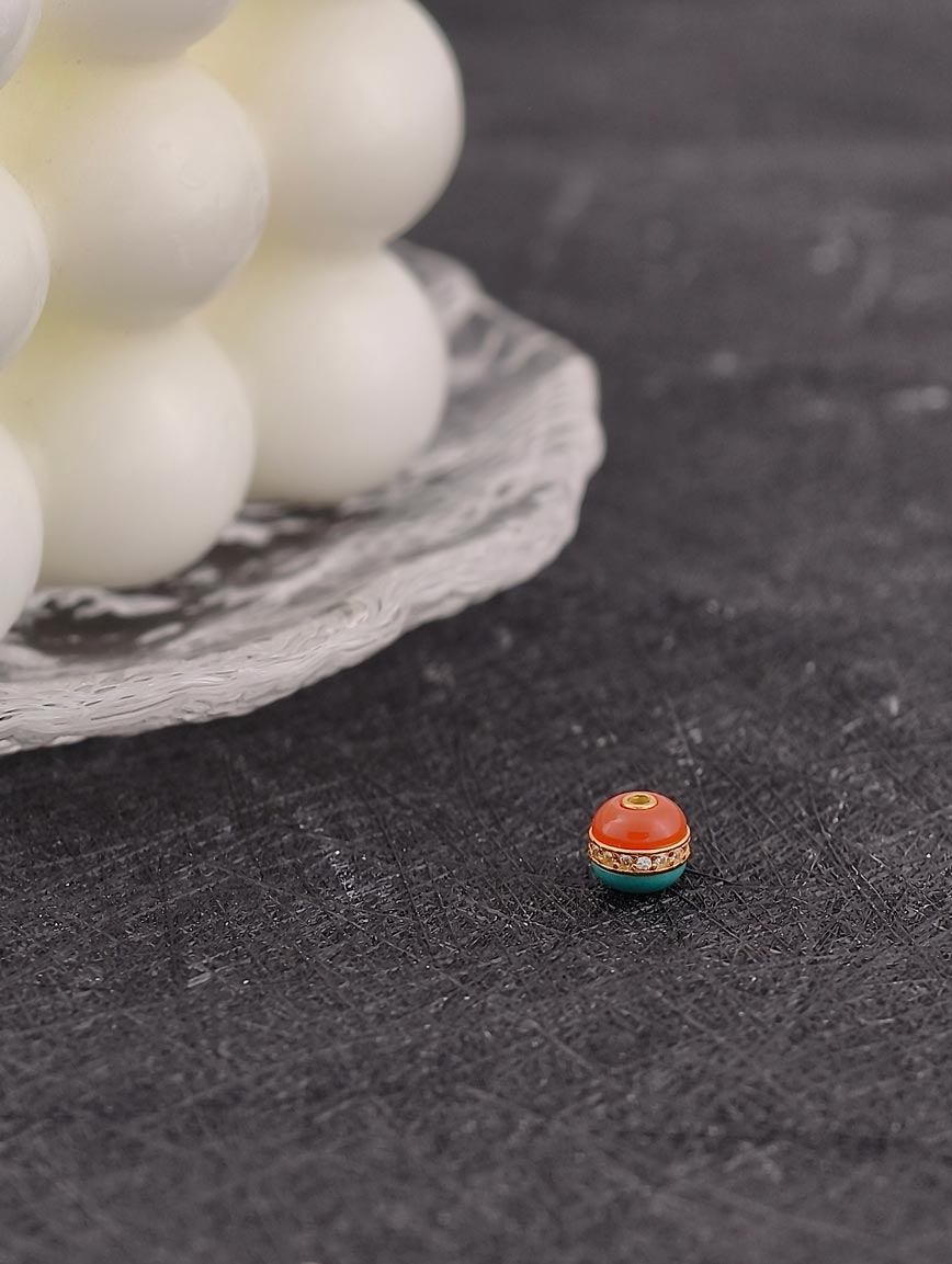 Natural South Red Agate and Turquoise Handmade Bead DIY Accessory