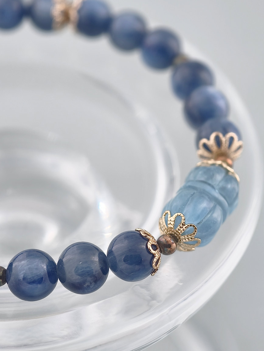 Natural Kyanite and Aquamarine Bracelet