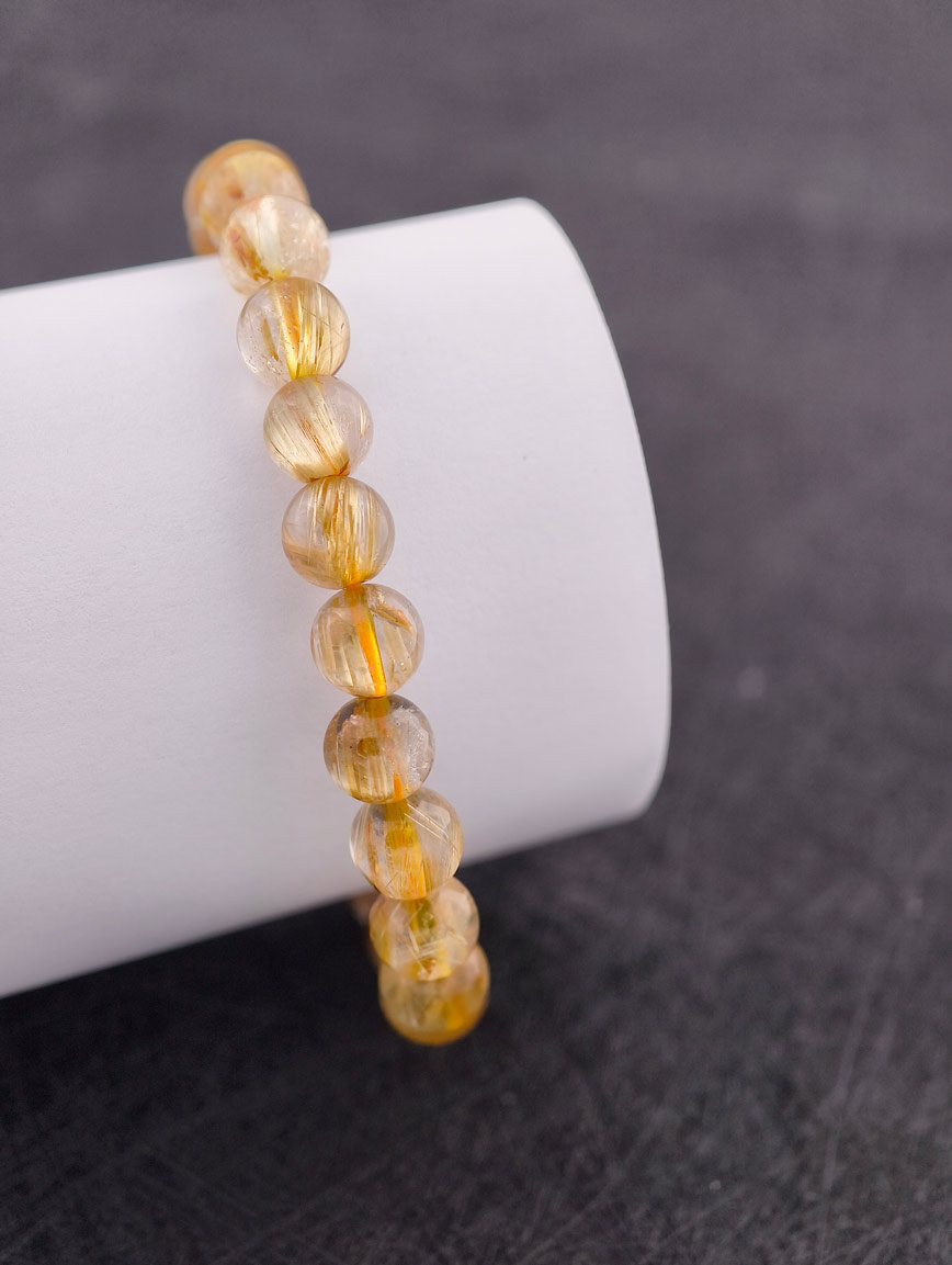 Natural Brazilian Rutilated Quartz Bracelet