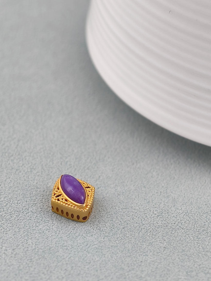 18K Gold Inlaid Sugilite Exquisite Style DIY Accessory