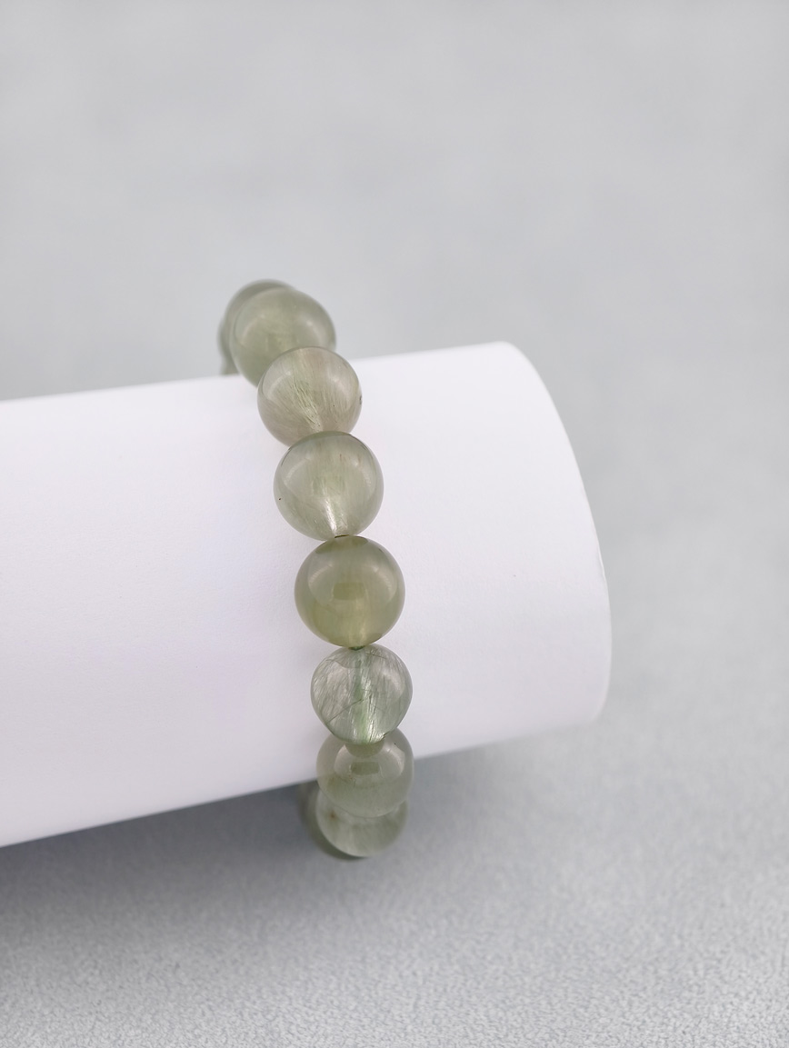 Natural Green Rutilated Quartz Simple Style Bracelet