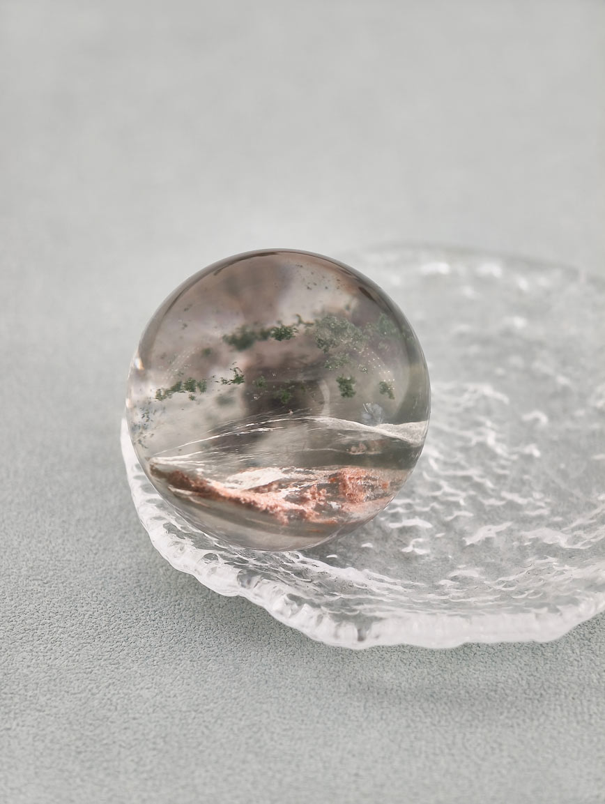 Natural Colorful Phantom Crystal Ball